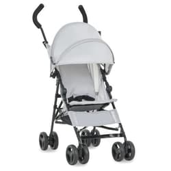 Dream On Me Rover Convenience Baby Stroller – Lightweight & Compact Travel Umbrella Stroller, Quick One-Hand Fold, Lockable Rear Wheels, Adjustable Canopy, 3-Point Safety Harness & Cup Holder – Grey