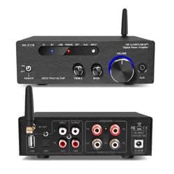 Beffkkip Amplifier Home Audio,Stereo Receiver Bluetooth 5.3 Power amp 100W x2 Wireless HiFi Stereo Class D Digital 2 Channel Integrated with Bass Treble Control for Passive Speakers