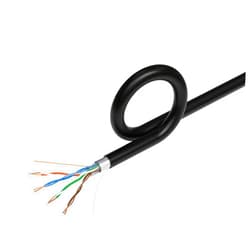 Cables Direct Online 1000FT Direct Burial CAT5e FTP Shielded Outdoor 24 AWG UV Resistant Cable Copper Clad Aluminum Wire Solid Weatherproof