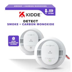 Kidde Hardwired Smoke & Carbon Monoxide Detector, 10-Year Battery Backup, Interconnectable LED Warning Light Indicators