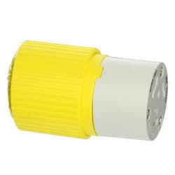 Hubbell Wiring Systems HBL328DCC Locking Connector Body, 30A, 28 VDC, Yellow