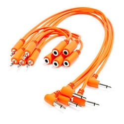 ExcelValley 5-Pack - Right Angle Hopscotch Mono Splitter Y Patch Cables TS 3.5mm 1/8