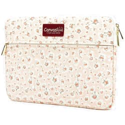 Canvaslove Pink Chrysanthemum Laptop Sleeve Case Bag With Pocket for MacBook Pro 14 inch,Surface Laptop 14.4 inch and HP Lenovo Dell ASUS Acer 14 inch Laptop Computer