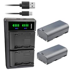 Kastar 2-Pack Battery and LTD2 USB Charger Compatible with Huepar S03CG/S03DG, S04CG 4D Cross Line Laser Level, 503DG, 503CG/503CR, 602CG/602CR, 603CG/603CR - 3D Laser Level