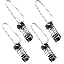 EEYAD 4-piece Stainless Steel Fishing Flag Clips - Marine Grade Boat Flag Halyard Clips for Outriggers, Antennas, and Flagpole Ropes