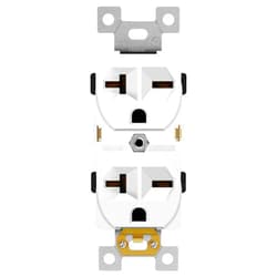 ENERLITES Duplex Receptacle, 20 Amp Electrical Wall Outlet, Industrial Grade, 2-Pole, 3-Wire, 20A 250V, UL Listed, 62081-W, White
