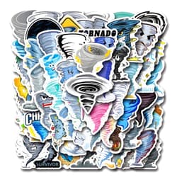 LXYRDHOQPW 55PCS Tornado Stickers for Kids for Water Bottle and Laptop - Kids' Weather Party Favors & Decorations, Waterproof Vinyl Storm Decals, Exciting Tornado Stickers Laptop Decals (Tornado)