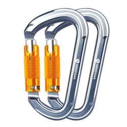 NewDoar 28KN UIAA & CE Certified Auto Climbing Carabiner Professional Heavy Duty Caribeaner for Rappelling D-Shaped