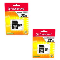 Transcend Samsung Galaxy GC100 Digital Camera Memory Card 2 x 32GB microSDHC Memory Card with SD Adapter (2 Pack)