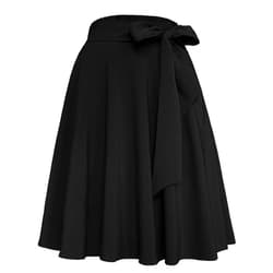Afibi Womens Vintage High Waist A-Line Skater Skirt Flared Midi Skirt with Pockets