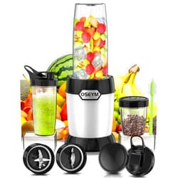 OSEYM Blender for Shakes and Smoothies, Large Size Personal Blenders for Kitchen Max 1000W High Power with Blending and Grinding, Countertop Blenders with 2 * 27 Oz & 10 Oz BPA Free Travel Cup and Lid