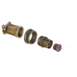 Amphenol Industrial MS3106E14S-6P Circular Connector Pin, Environmental Resisting, Threaded Coupling, Solder Termination, Straight Plug, 14S-6 Insert Arrangement, 14S Shell Size, 6 Contacts