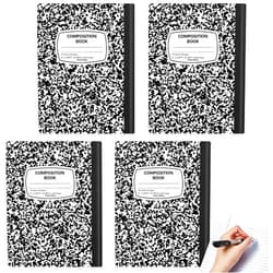 Gersoniel 4 Pcs Small Left Handed Composition Notebooks A5 Marble College Ruled Composition Notebooks 8.3