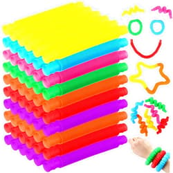 Jerify 210 Pcs Tube Sensory Toys Fidget Toys Easter Basket Stuffer Multicolor Sensory Tubes for DIY Party Favors Kits Classroom Prizes for Teens Adults Birthday Party Favors Travel Goodie Bag Stuffers