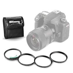 Ultimaxx 58MM Ultimaxx Professional Four Piece HD Macro Close-up Filter Kit (1, 2, 4, 10 Diopter Filters) for Canon EOS 90D, 80D, 77D, 70D, Rebel T7, T7i, T6i, T6, T6s, T5i, T5, T4i, T3i, T100, SL3, SL2, SL1