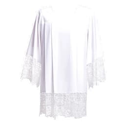 BLESSUME Catholic White Pleated Lace Surplice Liturgical Cotta Vestment