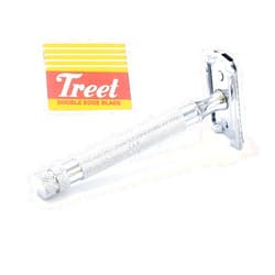 OdontoMed2011® Traditional Double Edge Safety Razor Stainless Steel with 5 Pcs Double Edge Razor Blades BTS-328