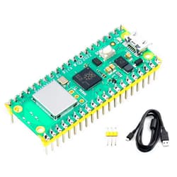 waveshare Pre-Soldered Header Raspberry Pi Pico W, Built-in WiFi Support 2.4 GHZ Wi-Fi 4, Based on Official RP2040 Dual-Core Processor,Dual-core Arm Cortex M0+ Processor