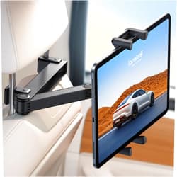 Lamicall Car Headrest Tablet Holder - [Lockable] [Thick Case Friendly] [Foldable Clip] Car Backseat Tablet Mount, Gifts Car Accessories for Kids, for iPad Pro, Air, Mini, 4.7-13