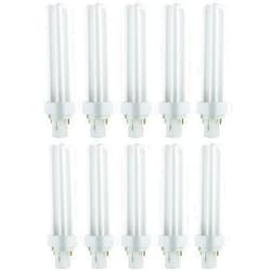 Sunlite PLD18/SP41K/10PK 4100K Cool White Fluorescent 18W PLD Double U-Shaped Twin Tube CFL Bulbs with 2-Pin G24D-2 Base (10 Pack)