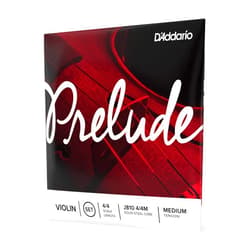 D'Addario Prelude Violin String Set, 4/4 Scale, Medium Tension – J810 4/4M - Solid Steel Core, Warm Tone, Economical and Durable – Educator’s Choice for Student Strings – 1 Set