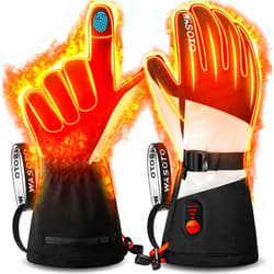 WASOTO Heated Gloves for Men Women 7.4V Battery 22.2Wh Rechargeable Heated Gloves Touchscreen Waterproof Electric Heated Gloves for Winter Outdoor Work Skiing Hiking Camping
