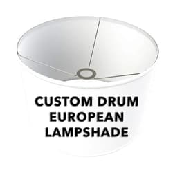 FenchelShades.com Fully Customizable Drum Lampshade with European-Style Attachment. Virtually Any Size or Color. Custom Made in USA.