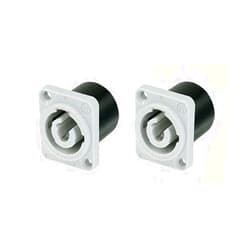 LASE (2) Two Original NEUTRIK NAC3MPB-1 PowerCON Out Grey Chassis Panel Mount Power