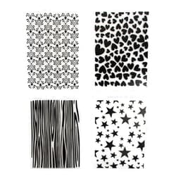 AUEAR, 4 Pack Patterns Flower Embossing Folder Plastic Templates Molds Tools for DIY Craft Scrapbooking Photo Album Card Decoration