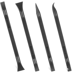 Honoson 4 Pieces Non-Scratch Plastic Scraper Tool Carbon Scraper Small and Narrow Fiber Plastic Scraper Label Scraper Gum Scraper Multi-Purpose Easy for Tight Spaces, Crevices, Most Surfaces, Black