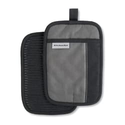 KitchenAid Beacon Two-Tone Non-Slip Pot Holder Set, Contour Silver/Onyx Black, 7