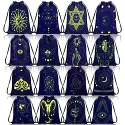 Paterr 16 Pcs Tarot Card Bag Velvet Storage Bag Vintage Tarot Rune Bag Dice Bag Tarot Velvet Pouches with Drawstrings Jewelry Pouch for Tarot Enthusiasts, 7.1 x 5.9 Inch (Classic Style)
