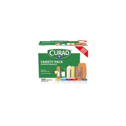 Curad Assorted Bandages Variety Pack 300 Pieces, Including Antibacterial, Heavy Duty, Fabric, and Waterproof Bandages