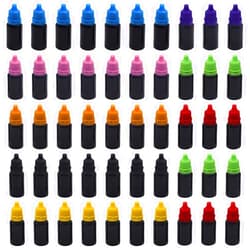 FZBNSRKO 50pcs 10 ml Black Plastic Empty Squeezable Dropper Bottles Eye Liquid Dropper Bottles with Muti-Color Caps