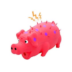 Andiker Dog Squeaky Toy, Dots Latex Dog Chew Toys with a Oinks Sound Squeaker Grunting Pig Dog Toy Durable Self Play 8