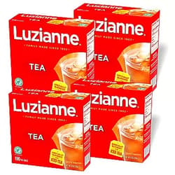 Luzianne Iced Tea Bags, Family Size Unsweetened, 400 Tea Bags (4 Boxes of 100 Count Pack), Specially Blended Iced Tea, Clear & Refreshing Home Brewed Summer Picnic Beverage 100 Count (Pack of 4) Iced Tea Bags