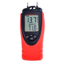 EnnoLogic Moisture Meter - Digital LCD Pin Type 7 Material Settings - Use for Wood Cement Mortar Brick Drywall Carpet - Backlight Hold Max Min Air Temperature and Holster - eH710T
