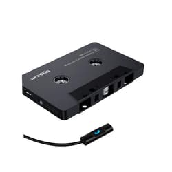 arsvita Bluetooth 5.0 Cassette to Aux Adapter for Car, Tape Audio Adapter, Hands-Free Call, Charcoal Black