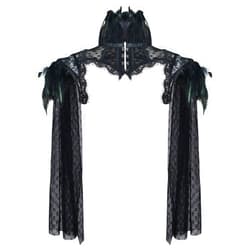 Charmian Women's Steampunk Gothic Accessories Lace Feather Bolero Jacket Shrug