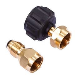 LitOrange 2PCS Solid Brass Universal Safest QCC1 & POL Propane Refill Adapter for Steel Propane Throwaway Disposable Cylinder Bottle - Regulator Valve Accessory Fits All 1 LB Gas Tank Small Cylinders