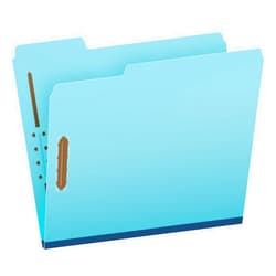 Pendaflex Globe Weis Pendaflex Pressboard Fastener Folders, Letter Size, Light Blue, 1