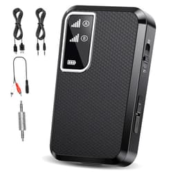 Swiitech Bluetooth Transmitter Receiver, 2-in-1 V5.3 Bluetooth Aux Adapter with LED Display, Portable Adapter for TV/Car/MP3 Player/Home Theater/Switch, Low Latency, Pairs 2 Devices Simultaneously