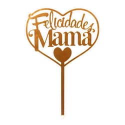 Dekora, Gold Mum Cake Topper, Felicidades Mama Message, Perfect for Mother's Day or Special Celebrations