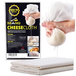 Sufaniq Cheese Cloths, Grade 100 (9 Sq Feet) 100% Pure Cotton Reusable Cheesecloth, Unbleached Ultra Fine Fabric, Cheesecloth for Straining, Premium Butter Muslin Cloth for Straining - 1 Sq Yard