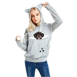 Felyong Unisex Pet Carrier Hoodie Cat Dog Pouch Holder Sweatshirt Shirt Top