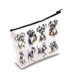 LEVLO Miniature Schnauzer Cosmetic Makeup Bag Miniature Schnauzer Lover Gift Miniature Schnauzer Mom Travel Pouch Bag Miniature Schnauzer Merchandise (Miniature Schnauzer)