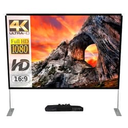 SKERELL Outdoor Projector Screen with Stand 100 Inch: Portable Projection Screen for Outside Theater Home Backyard Movies