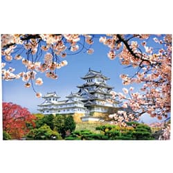 Pintoo Jigsaw Puzzles 1000 Piece for Adults - Himeji-jo Castle in Spring Cherry Blossoms Beautiful Plastic Puzzle for Home Decor Zero Dust Easy Storage [H1436]