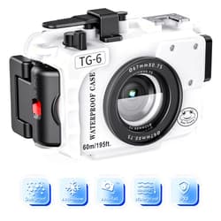 Sea frogs Waterproof Camera Housing Compatible with Olympus TG-6 IPX8 60m/196ft Maximum Diving Depth Underwater Camera Case for Diving, Surfing, Rowing, Skiing White