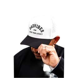 DadBod Apparel DB Leave Your Legacy (Cream/Black/Mesh Back) Snapback Dad Hat for Men - Trucker Hat Gift for Fathers - Happy Dad Gang Baseball Cap